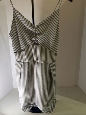 Japna White and Navy Striped Romper